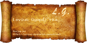 Levius Gyopárka névjegykártya